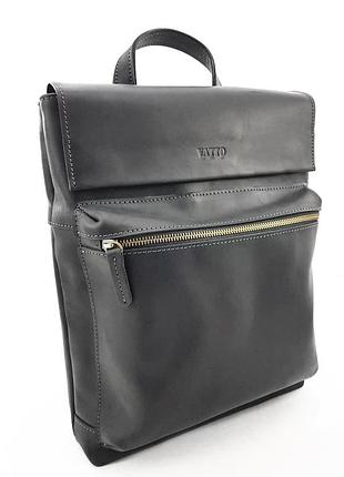 Мужская кожаная сумка на каждый день vatto черный матовый, две, прямоугольная