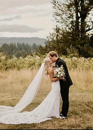 Свадебная фата для невести на свадьбу длинная стильная фата 300см качественная фата