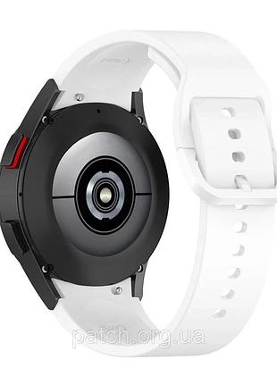 Сменный силиконовый ремешок для samsung galaxy watch 4 40mm / classic 42mm / 44mm / classic 46mm белый