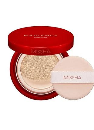 Тональна основа-кушн для ідеального тону missha radiance perfect-fit cushion foundation spf30 pa++