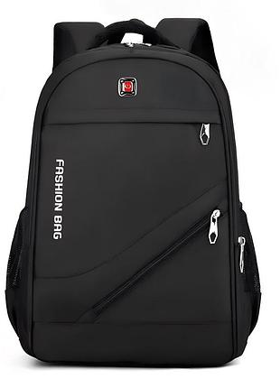 Мужской рюкзак городской вместительный повседневный спортивный плотный молодежный черный стильный 24 литра