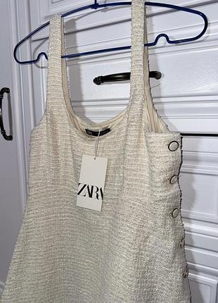 Сукня плаття сарафан твідовий нова колекція zara платье сарафан твидовое