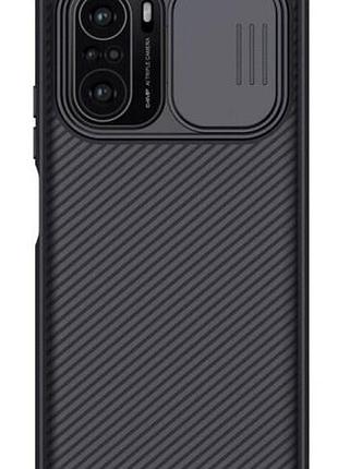 Чехол бампер карбоновый защитный nillkin camshield для xiaomi mi 11i / poco f3 /redmi k40 / redmi k40 pro черный