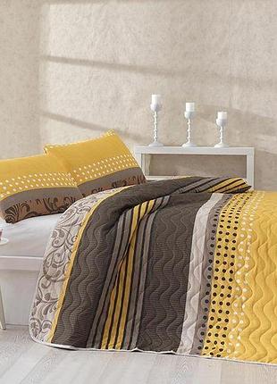 Покрывало с наволочками 200x220 miranda желтый eponj home