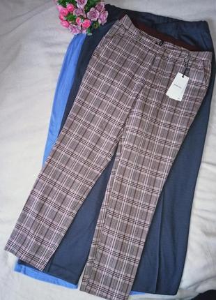 Эластичные брюки в клетку,44-48разм,stradivarius