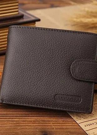 Чоловічий шкіряний гаманець jinbaolai коричневий портмоне