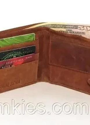 Кожаный мужской кошелек портмоне польша натуральная кожа n2002l-kh tan