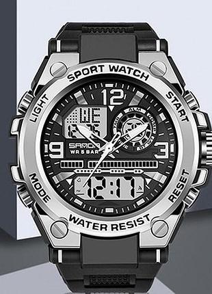 Часы мужские наручные спортивные тактические часы серебристый