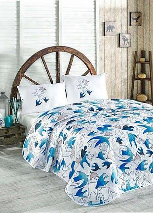 Покрывало стеганое с наволочками yalcin kuslar 160х220см