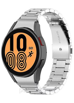 Браслет из нержавеющей стали для samsung galaxy watch 4 40mm / classic 42mm / 44mm / classic 46mm серебро