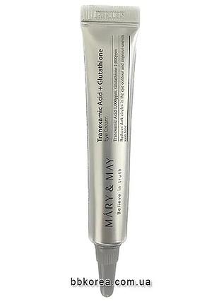 Крем від темних кіл та пігментації пробник mary&may tranexamic acid+glutathione eye cream