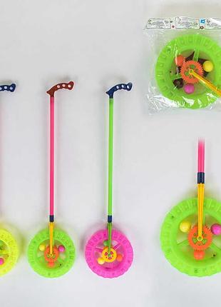 Каталка-колесо 866 а (240/2) 3 кольори, світло, тріскачка, 1 шт у пакеті