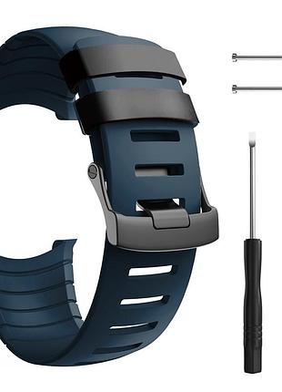 Силиконовый сменный ремешок для смарт-часов suunto core синий