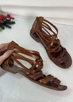 Коричневые сандалии из натуральной кожи navyboot 40р