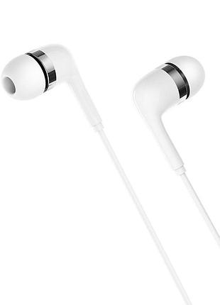 Навушники borofone bm39 refined chant universal earphones with mic white