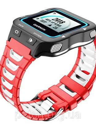 Змінний силіконовий ремінець для годинника garmin frorerunner 920xt червоний з білим