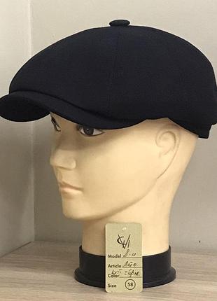 Кепка чоловіча восьмиклинка хуліганка 8 клинка comfort heads літня весняна котонова котонова бавовна чорна