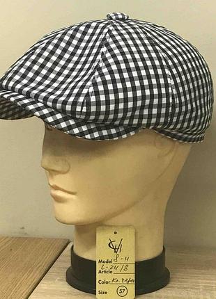 Кепка мужская восьмиклинка хулиганка 8 клинка comfort heads летняя рубашечная ткань тёмная клетка клетчатая 62