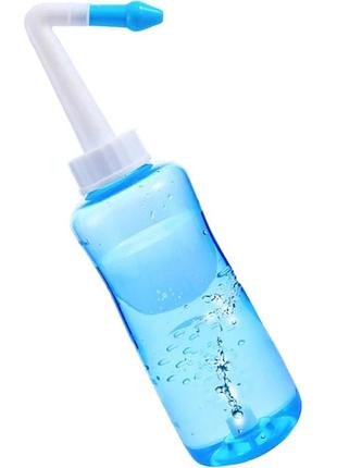 Ирригатор бутылка для промывания носа 300 мл 2 насадки, назальный аспиратор 300 мл