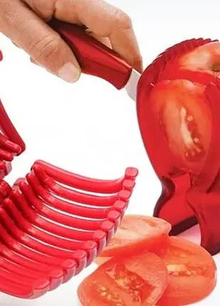 Держатель-слайсер для нарезки овощей и фруктов помидоров, яблок, апельсинов jialong