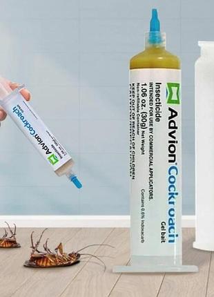Засіб від тарганів advion cockroach gel - cockroach killer gel bait 30 г носик і штовхач в комплекті