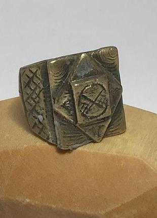 Печатка из бронзы, перстень из бронзы, кольцо из бронзы, украшение из бронзы, оригинальный перстень из бронзы