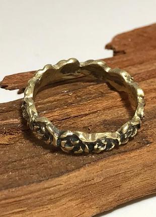 Кольцо из бронзы "розы", перстень из бронзы "розы", украшение из бронзы розы, оригинальное кольцо из бронзы