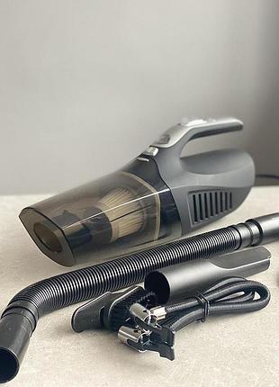 Ручной вакуумный автомобильный пылесос, bagotte zy-6601-b, 4 насадки 12v, 7000pа, 2200 mah,