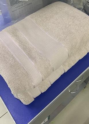 Простынь махровая aisha 200х220 бежевая