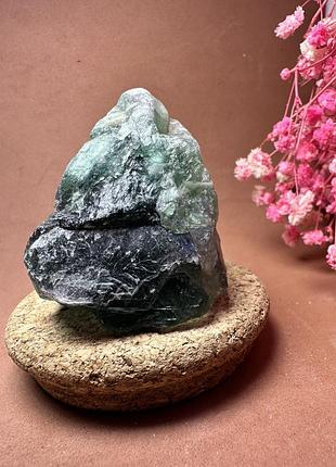 Флюорит кристалл фиолетово-зеленый, натуральный минерал, 48*46*55 мм, вес 149 г. марокко