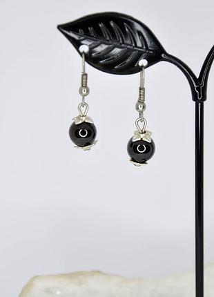 Сережки авантюрин, турмалін, лабрадор, агат, гранат, шерл, обпалить гранат арт. 77605