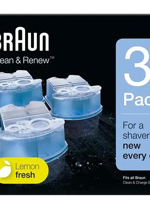 Картридж для очистки бритвы braun 3 шт