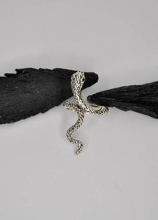 Сріблясте кільце змія. чорне кільце змія. темне срібло арт. 77754