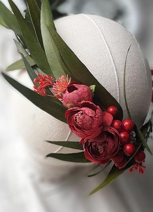 Венок на голову из стабилизированого эвкалипта