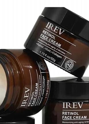 Опт 5 шт. разглаживающий крем от первых признаков старения irev с ретинолом и коллагеном для эластичности кожи 50g