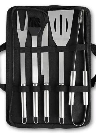 Набор аксессуаров для барбекю, мангала, гриля 5 предметов 40х10х5 см мангальные принадлежности hp-20-72