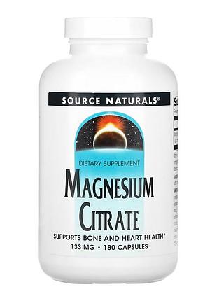 Source naturals, цитрат магния, 133 мг, 180 капсул