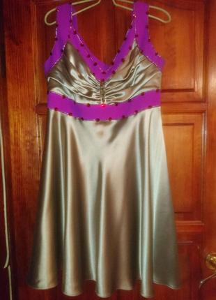 Випускна сукня з натурального шовку з кристалами сваровські, авторське пошиття4 фото
