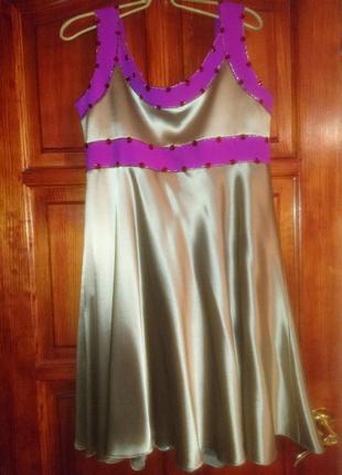 Випускна сукня з натурального шовку з кристалами сваровські, авторське пошиття7 фото