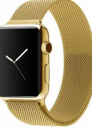 Ремешок миланская петля для apple watch 38mm золотой