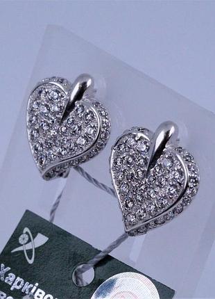 Серьги серебряные с цирконием 925 пробы.