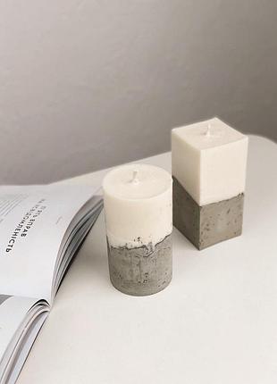 Набор соевых свечей в бетоне с эфирными аромамаслами 2шт сotton