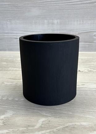 Гипсовое кашпо большое черное 320 мл