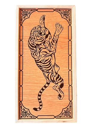 Нарди дерев'яні 50х50 см. нарди великі "класичні тигр" з кубиками та фішками 50 см.