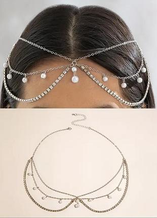 Фероньерка тиара цепочка украшение на голову
