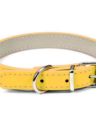 Ошейник для собаки среднего размера желтый 29-37 х 2 см