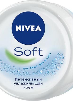 Крем nivea soft интенсивно увлажняющий для лица, рук и тела с маслом жожоба и витамином е 100 мл