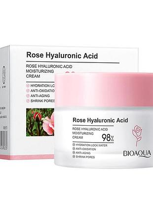 Опт 5 шт антивозрастной крем для лица bioaqua с экстрактом цветков розы и гиалуроновой кислотой, для питания и регенерации кожи, 50г