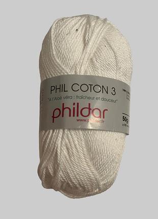 Пряжа для вязания phildar (хлопок 100%) 50g/ 121м