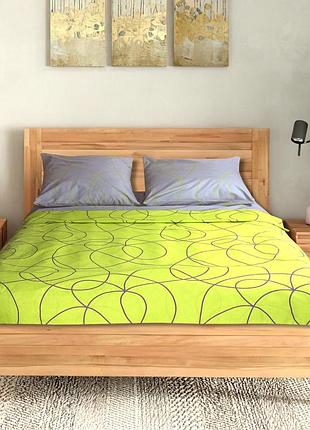 Постельное белье "салатовые вензеля" 145х205